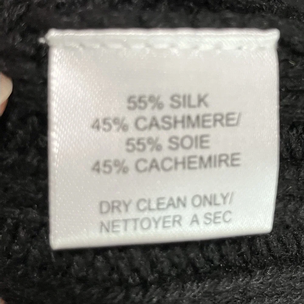 NWT Trina Turk Black Ribbed Knit Neck Gaiter Silk Cashmere Blend